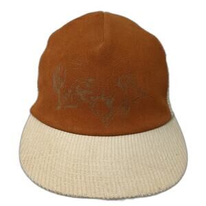 Understated Leather Trucker Hat Brown One Size Leather Mesh Snapback Desert Sun